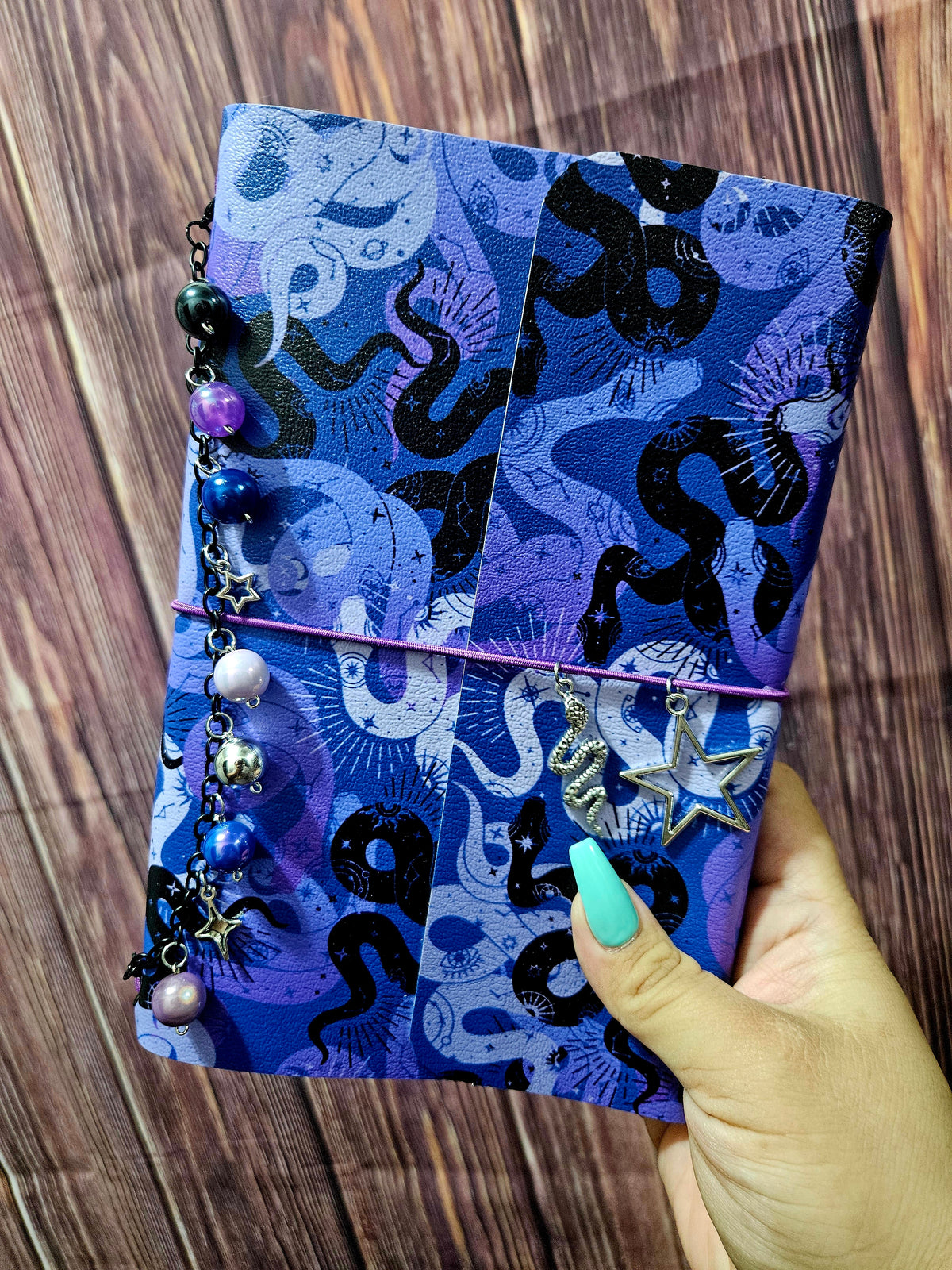 Faux Leather Wrapped Journal (A5) - snakes