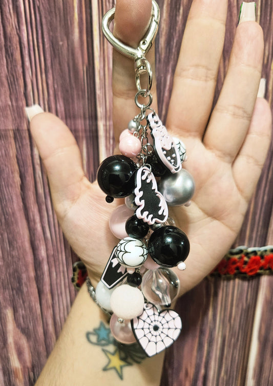 Bag Charm - pink, girly Halloween