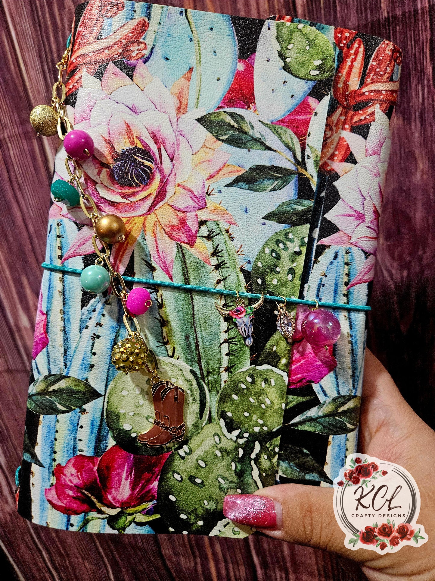 Faux Leather Wrapped Journal (A5) - Cactus
