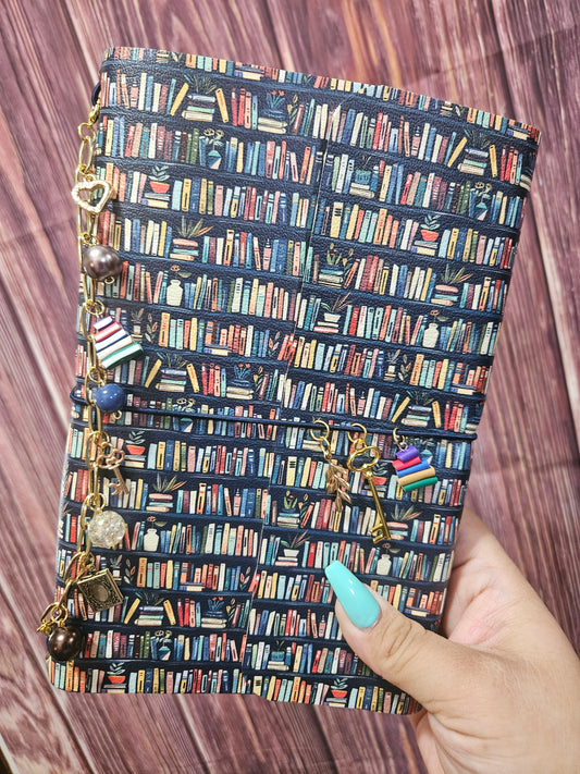 Faux Leather Wrapped Journal (A5) - book shelves