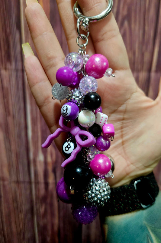 Bag Charm - fushia bow