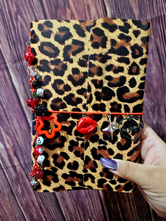 Faux Leather Wrapped Journal (A5) - Leopard Print