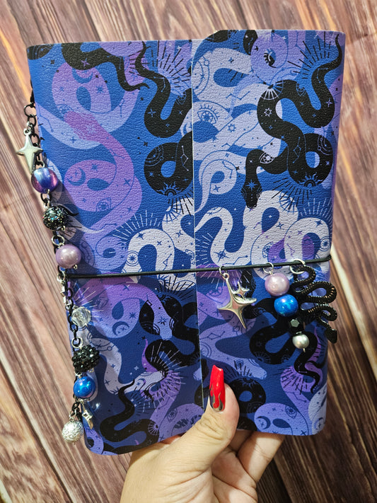 Faux Leather Wrapped Journal (A5) - snakes