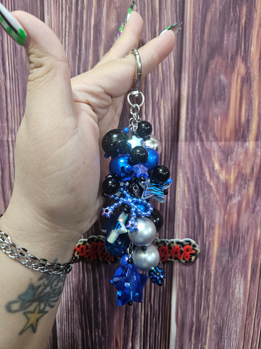 Bag Charm - royal blue and black