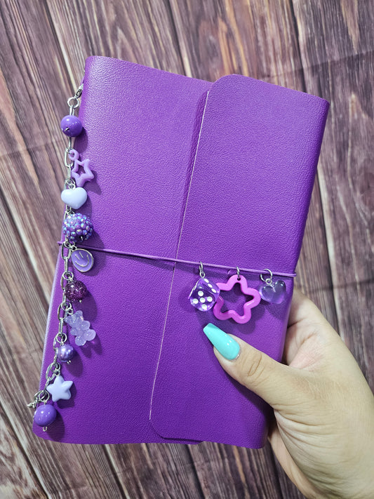 Faux Leather Wrapped Journal (A5) - purple monochrome